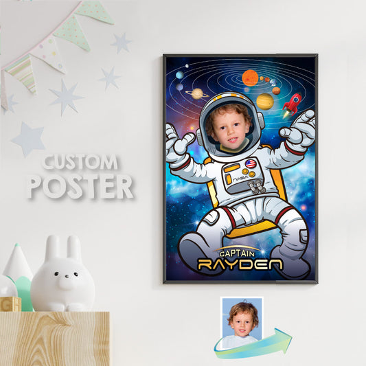 Personalized Outer Space Printable Gifts with kid as an Astronaut, Astronauts bedroom Decor. 359