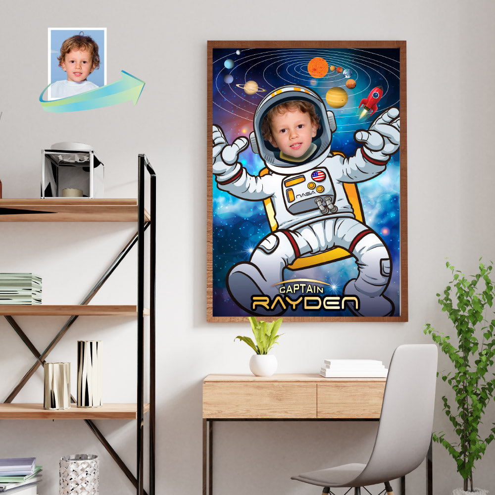Personalized Outer Space Printable Gifts with kid as an Astronaut, Astronauts bedroom Decor. 359