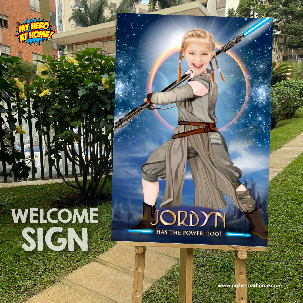 Girl Star Wars Poster with your little girl as a Jedi , Star Wars Girl printable gifts. 360