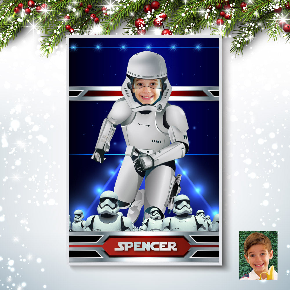 Printable Stormtrooper Gifts with your kid as the star, Custom Star Wars Droids Gift Decor. 362GF