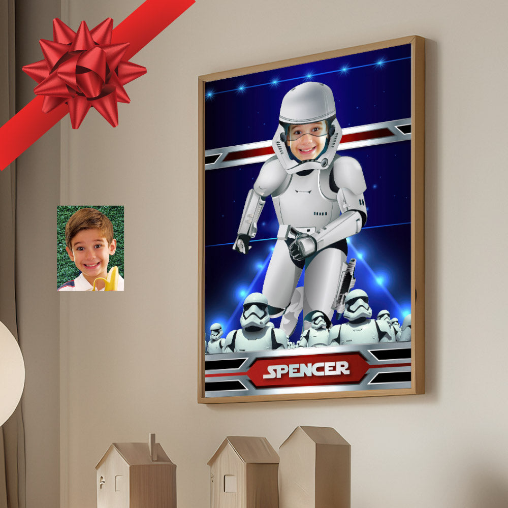 Printable Stormtrooper Gifts with your kid as the star, Custom Star Wars Droids Gift Decor. 362GF
