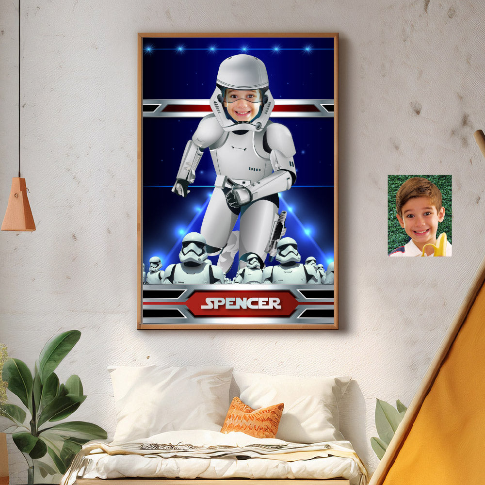 Printable Stormtrooper Gifts with your kid as the star, Custom Star Wars Droids Gift Decor. 362GF