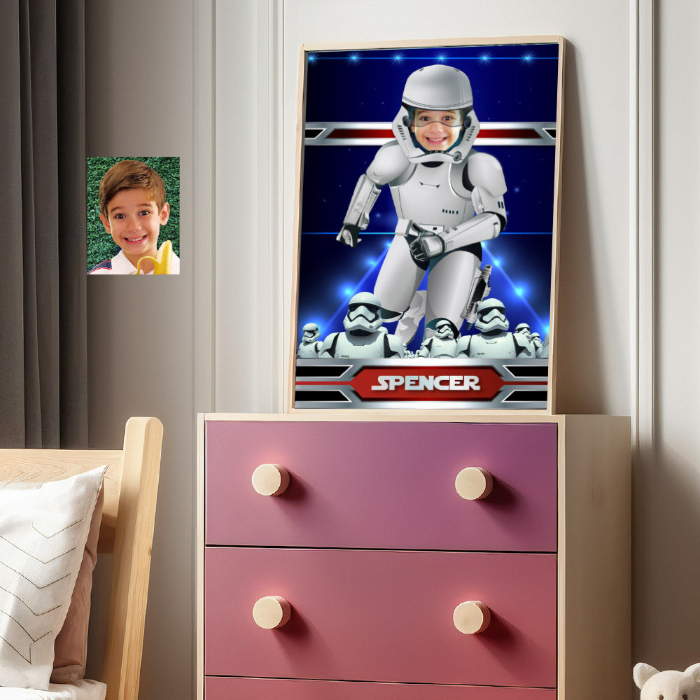 Printable Stormtrooper Gifts with your kid as the star, Custom Star Wars Droids Gift Decor. 362GF