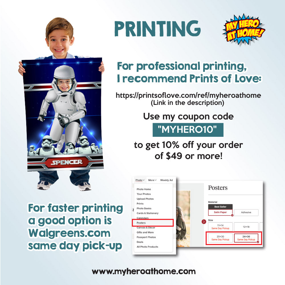 Printable Stormtrooper Gifts with your kid as the star, Custom Star Wars Droids Gift Decor. 362GF