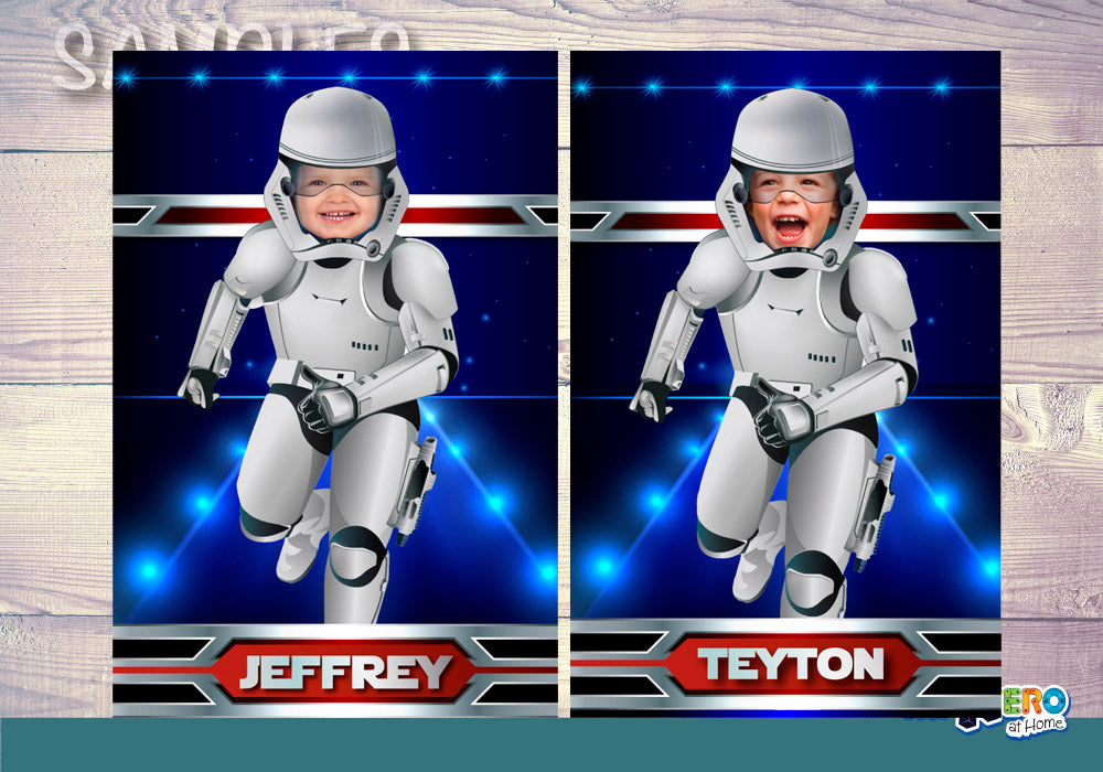 Printable Stormtrooper Gifts with your kid as the star, Custom Star Wars Droids Gift Decor. 362GF