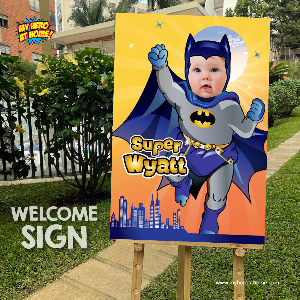 Baby Batman Poster with photo, Baby Batman Nursery Decor, Batman Baby Gifts. 364
