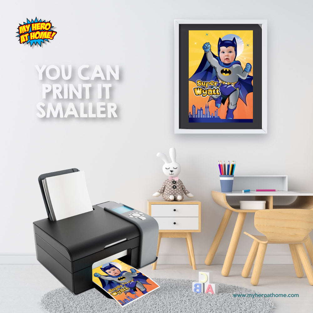 Baby Batman Poster with photo, Baby Batman Nursery Decor, Batman Baby Gifts. 364