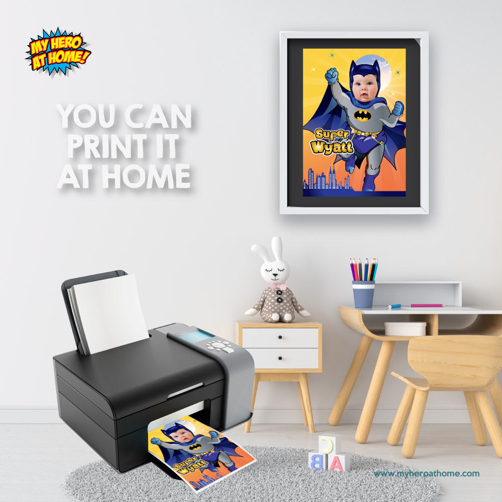 Baby Batman Poster with photo, Baby Batman Nursery Decor, Batman Baby Gifts. 364