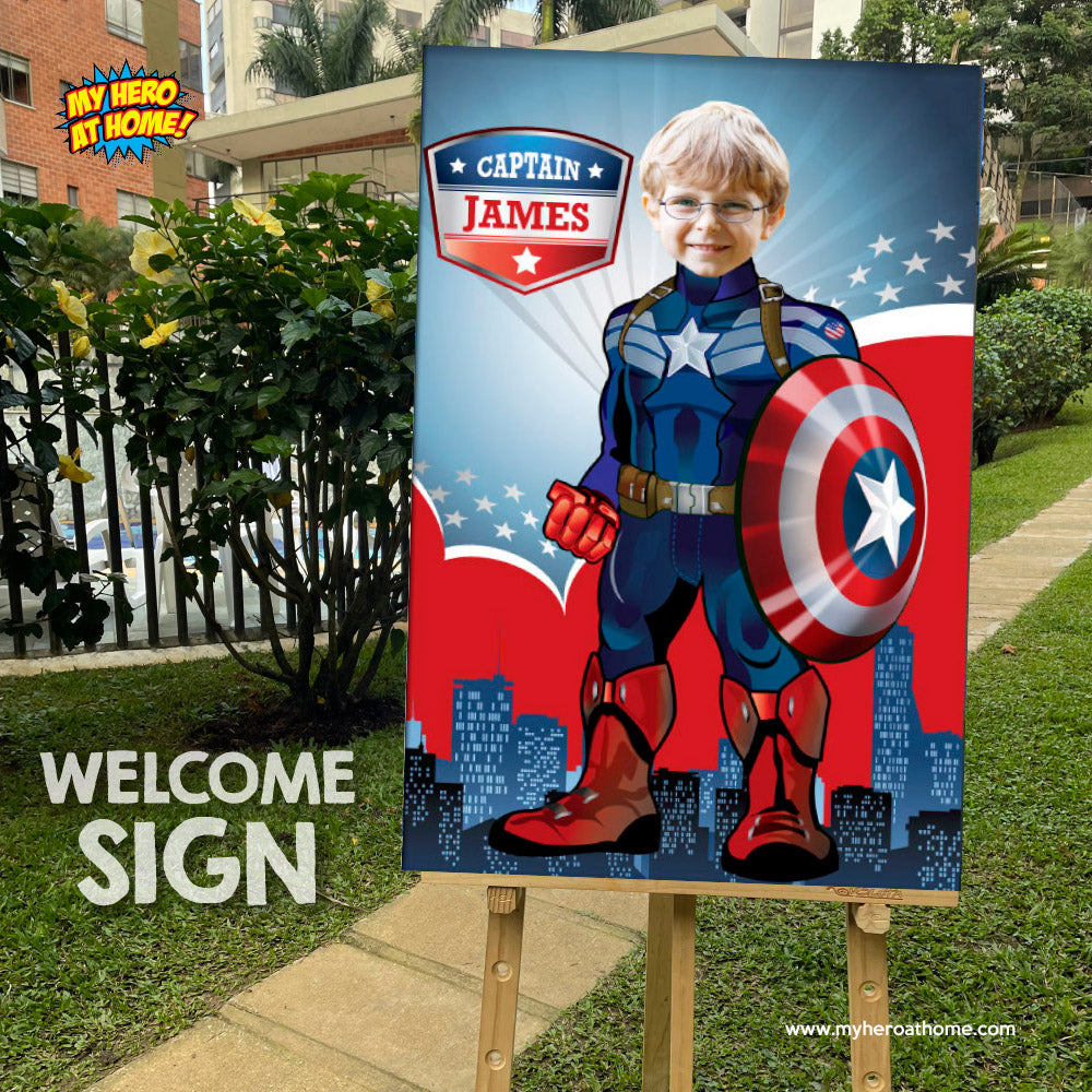 Captain America Poster featuring kid as his favorite Avenger, Custom Capt America Gifts. 365