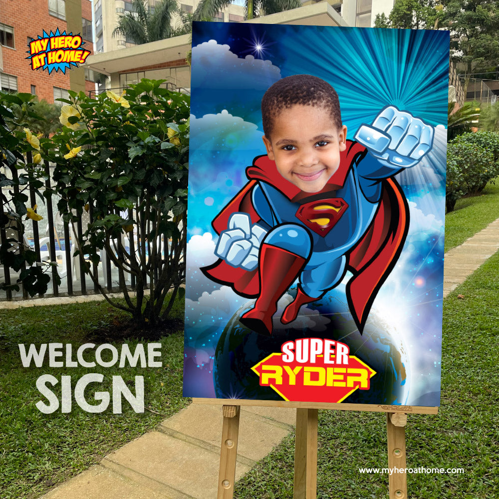 Superman Poster with photo, Superman decor, Superman gift, Superman wall, Super Backdrop. 369