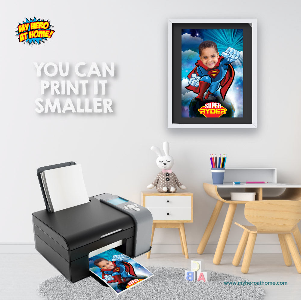 Superman Poster with photo, Superman decor, Superman gift, Superman wall, Super Backdrop. 369