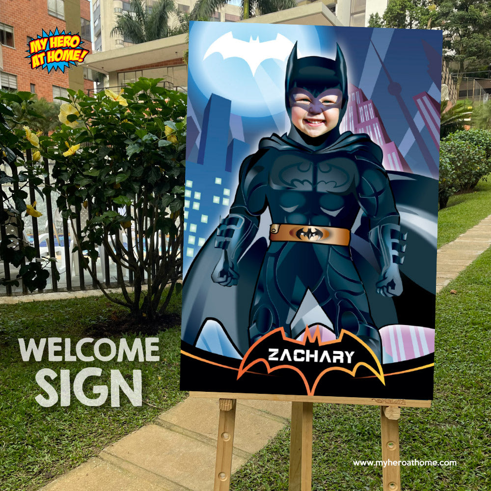 Batman printable gift with your kid as Batman, Custom Batman Photo Poster. 370