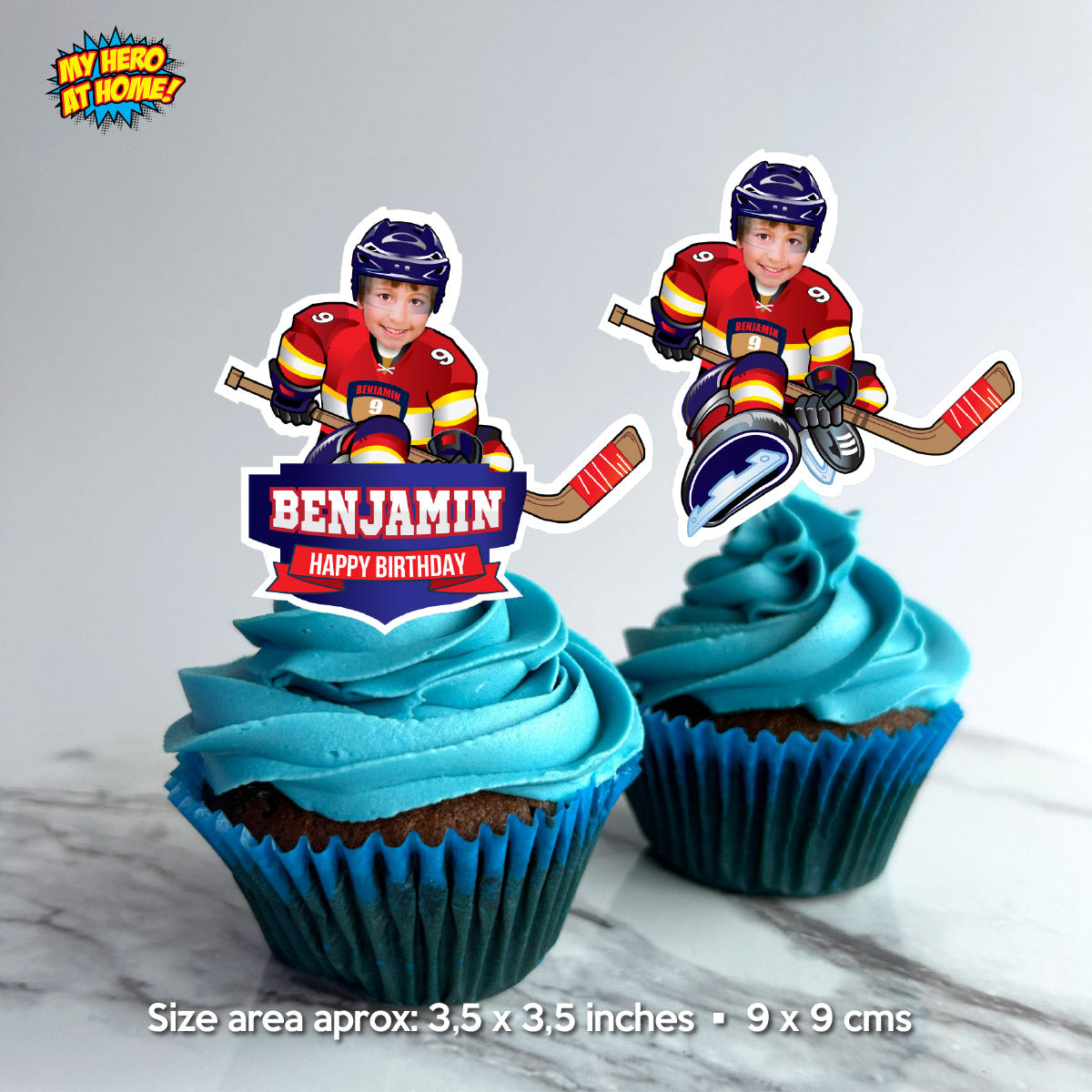 Personalized Panthers Cupcake Toppers with photo, Panthers Theme Party (Print, cut, assemble) 377CK