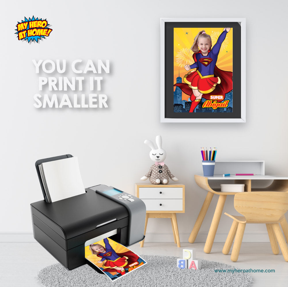 Supergirl printable gift with your photo, Supergirl Photo Poster. 398