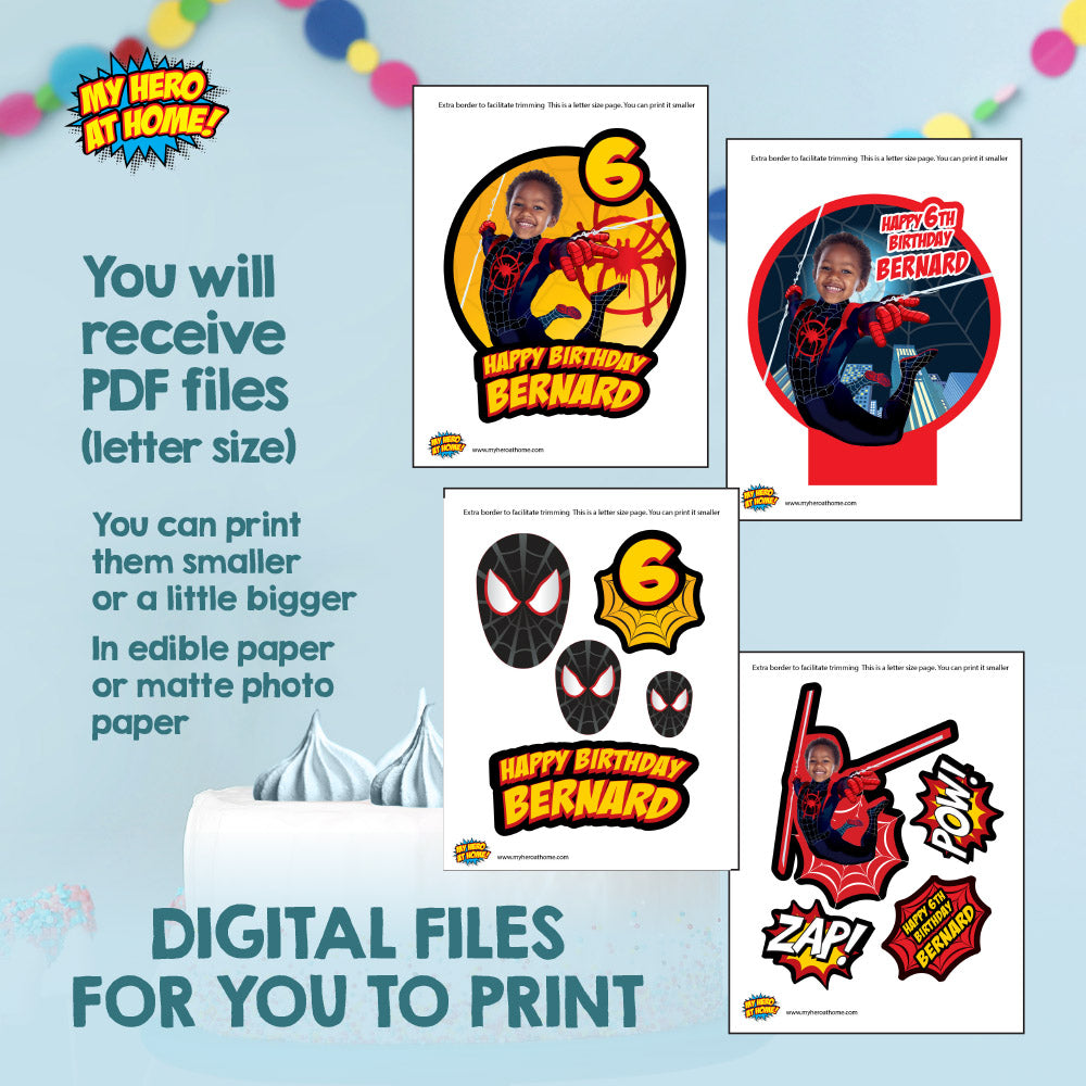 Bundle Miles Morales themed birthday decor, Spiderverse theme party, Custom Miles Morales backdrop. 399B4