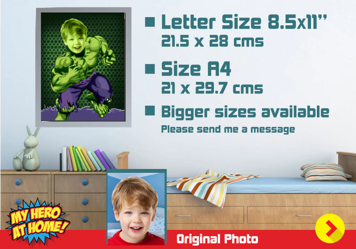 Superheroes Gifts customized with kid as the star, Last minute Gifts for children. 4121