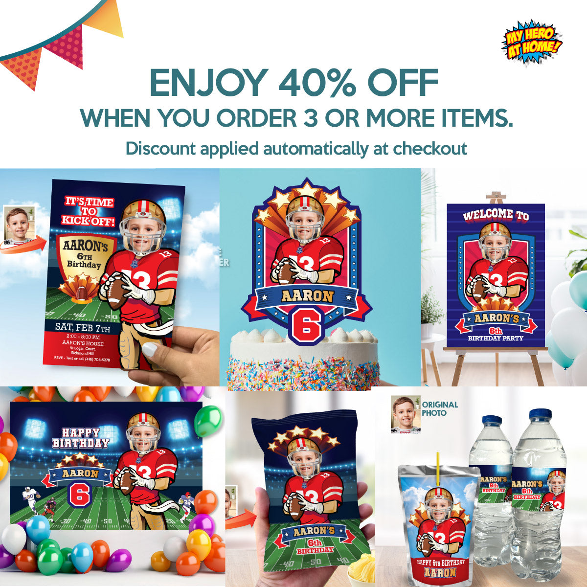 Football Chip Bag wrappers with photo, 49ers Snacks Bag labels. 420CB