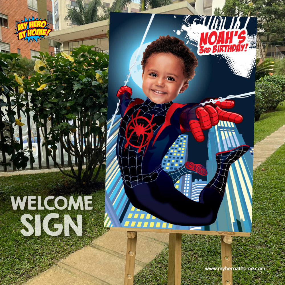 Miles Morales Poster with your kid as the star, Custom Miles Morales printable gift. 428