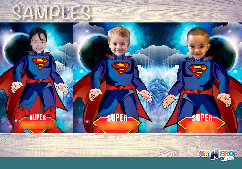 Personalized Superman Halloween Party Digital Invitation with Kid as the Star. 973