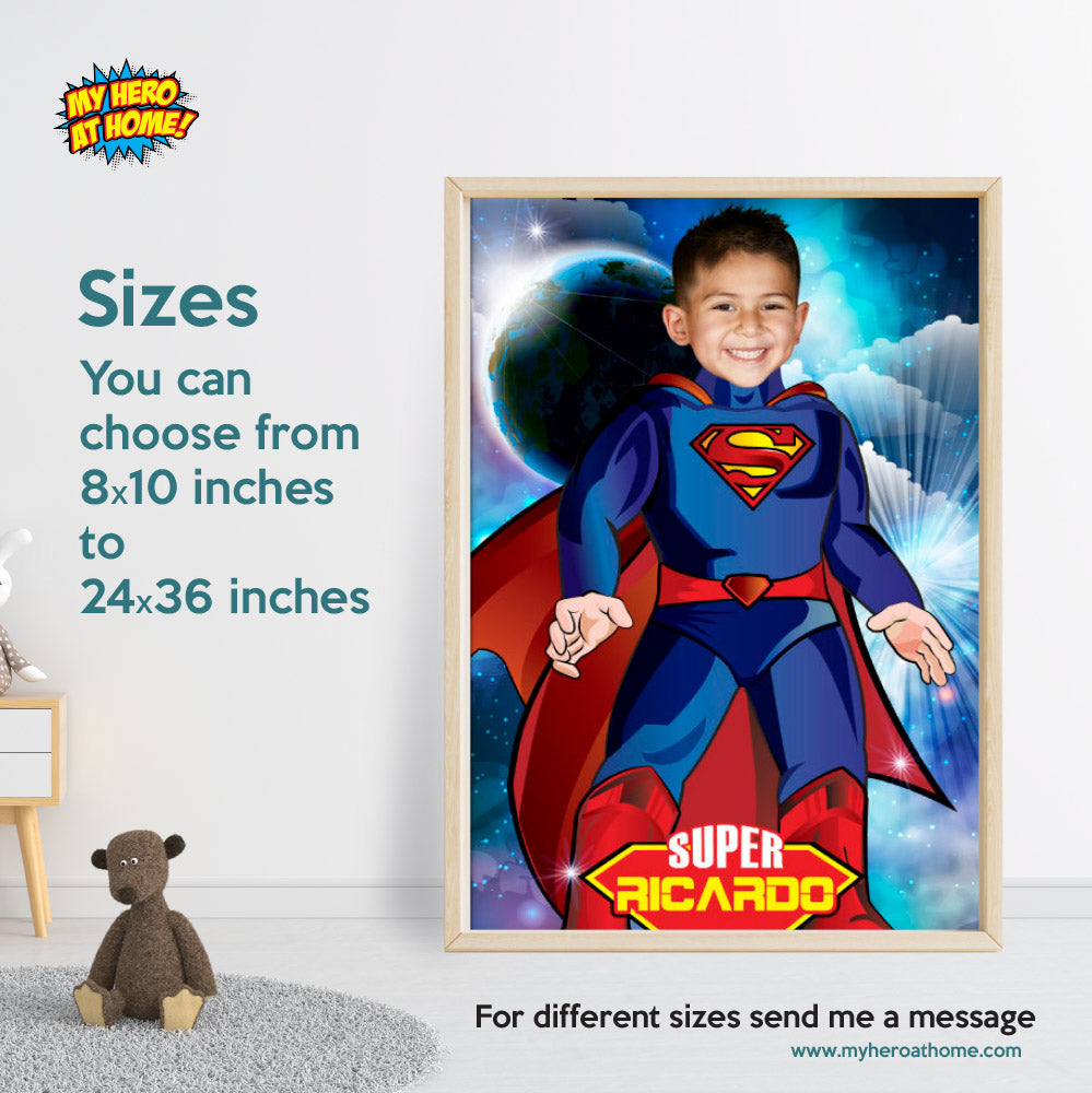 Superman photo Poster, Superman Decor, Superman Backdrop, Superman Gifts, Superman Party Decor, Superman Wall. 430