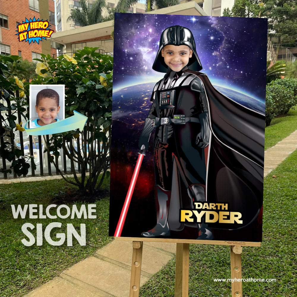 Custom Darth Vader Poster with your kid as Anakin Skywalker, Star Wars Dark Side Printable Gift for kids. 431PT