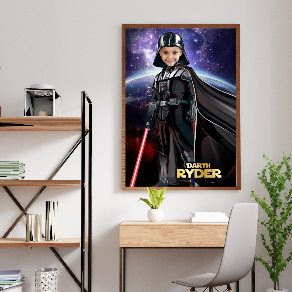 Custom Darth Vader Poster with your kid as Anakin Skywalker, Star Wars Dark Side Printable Gift for kids. 431PT