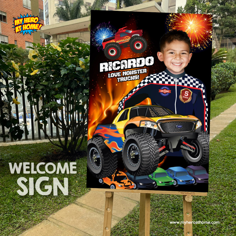 Monster Truck Photo Poster, Monster Jam Poster with photo, Custom Monster Truck Printable Gifts. 452