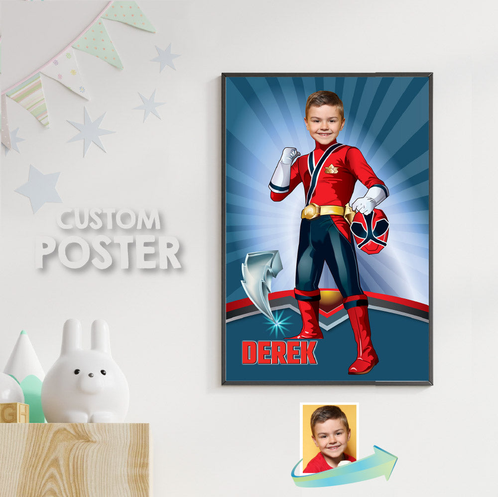 Power Rangers Poster with your photo, Power Rangers printable gift. 464