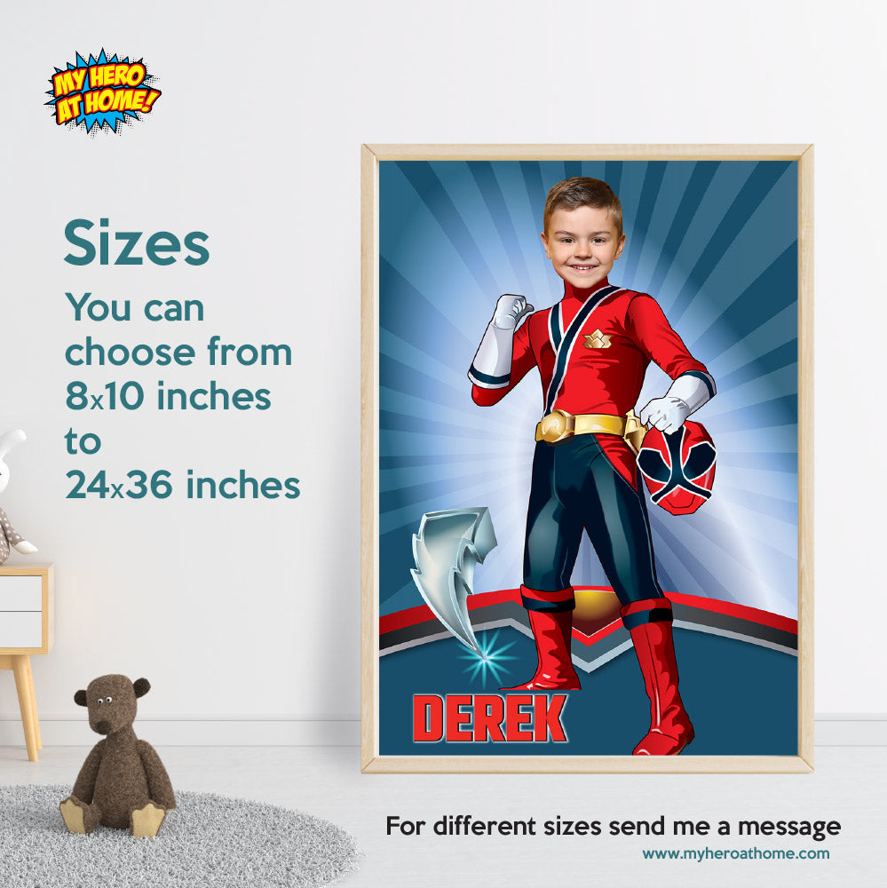Power Rangers Poster with your photo, Power Rangers printable gift. 464