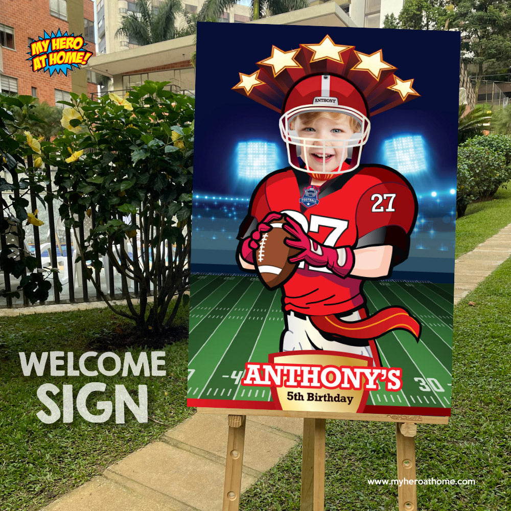 Personalized Football Poster with kid as the star, Custom Printable Football Gifts. 465
