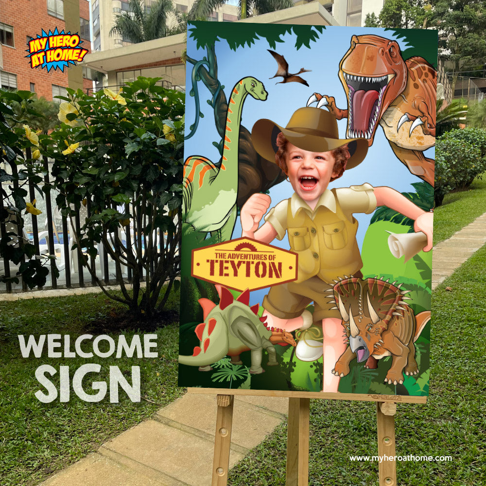 Dinosaurs Poster with your kid as the star, T-Rex Poster Decor, Dinousars Gifts with photo. 468