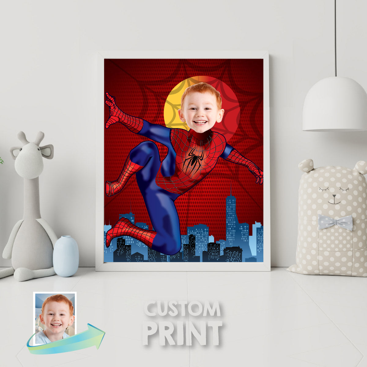 Personalized Spider-Man Print with Child as Peter Parker. 469