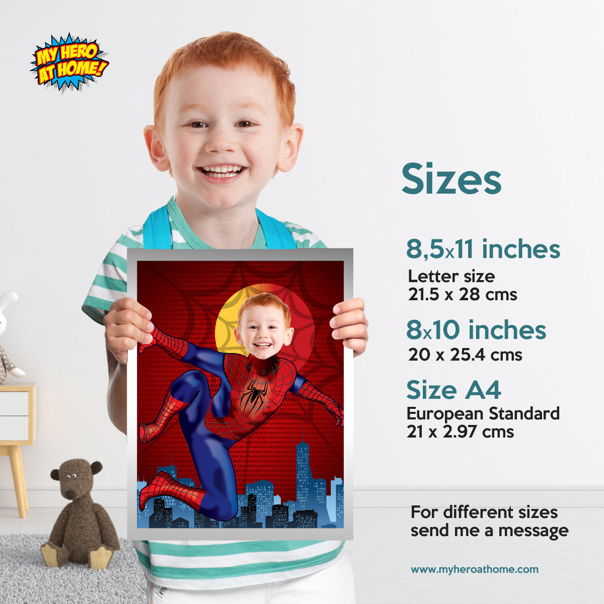Personalized Spider-Man Print with Child as Peter Parker. 469
