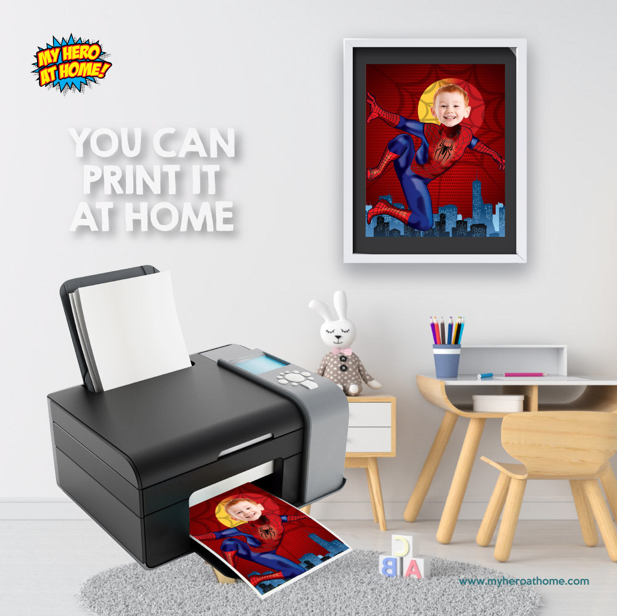Personalized Spider-Man Print with Child as Peter Parker. 469