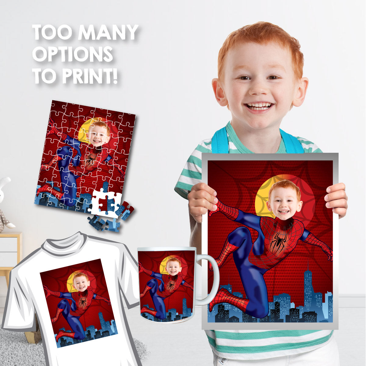Personalized Spider-Man Print with Child as Peter Parker. 469