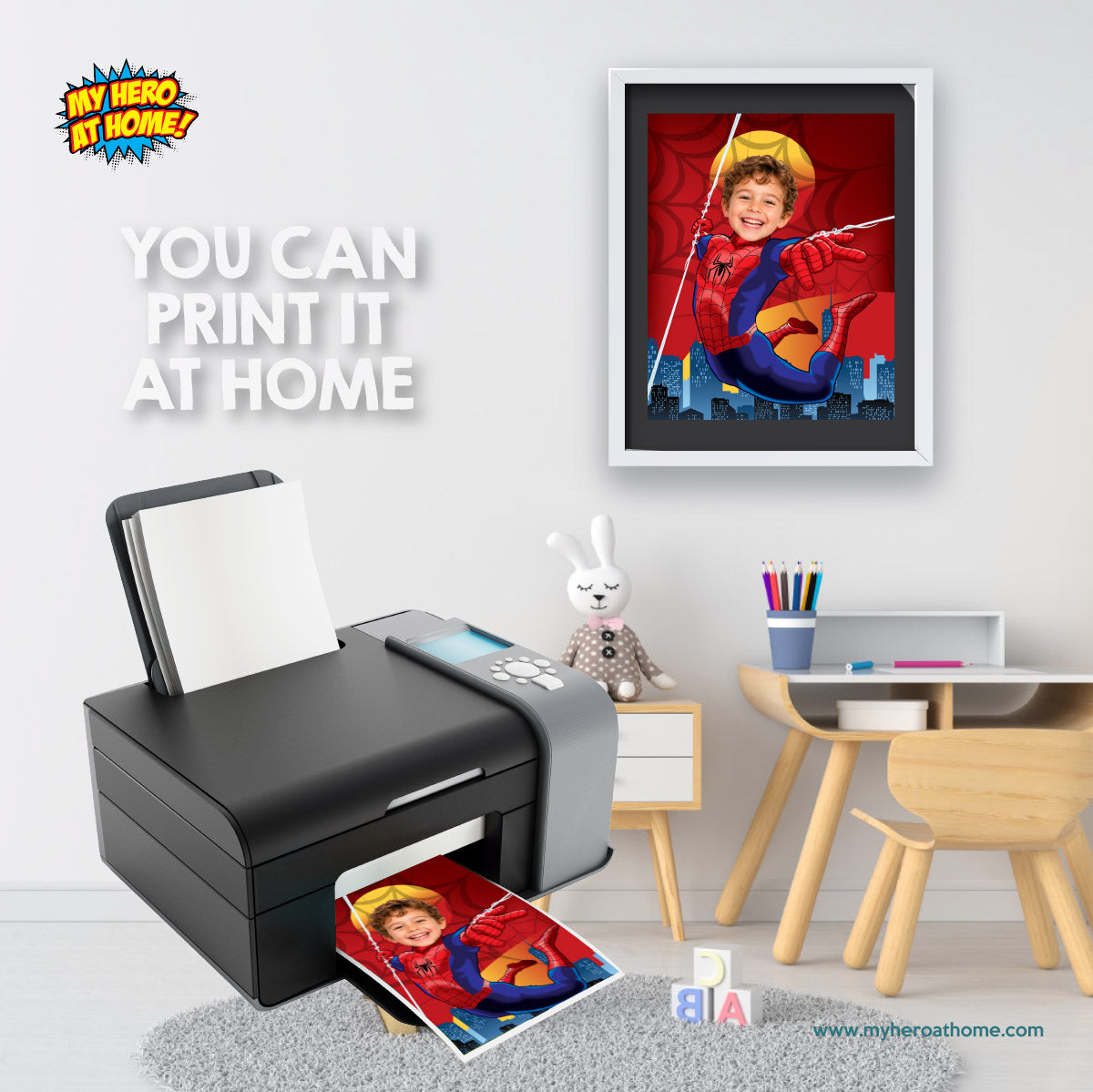 Personalized Spider-Man Print Featuring Child as Spidey, Printable Spiderman gifts. 470