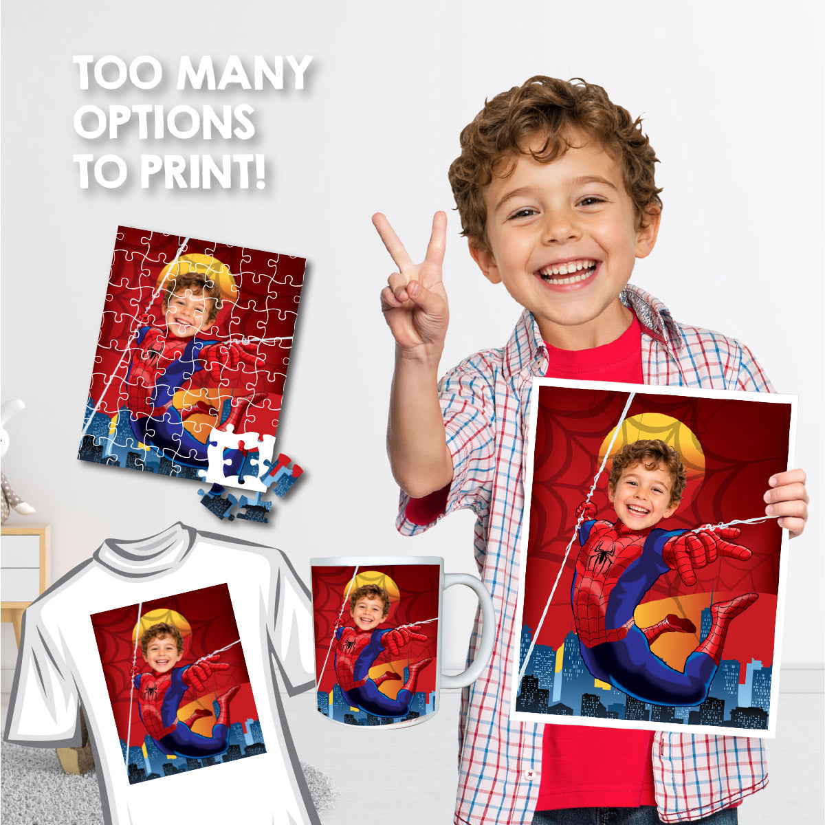 Personalized Spider-Man Print Featuring Child as Spidey, Printable Spiderman gifts. 470