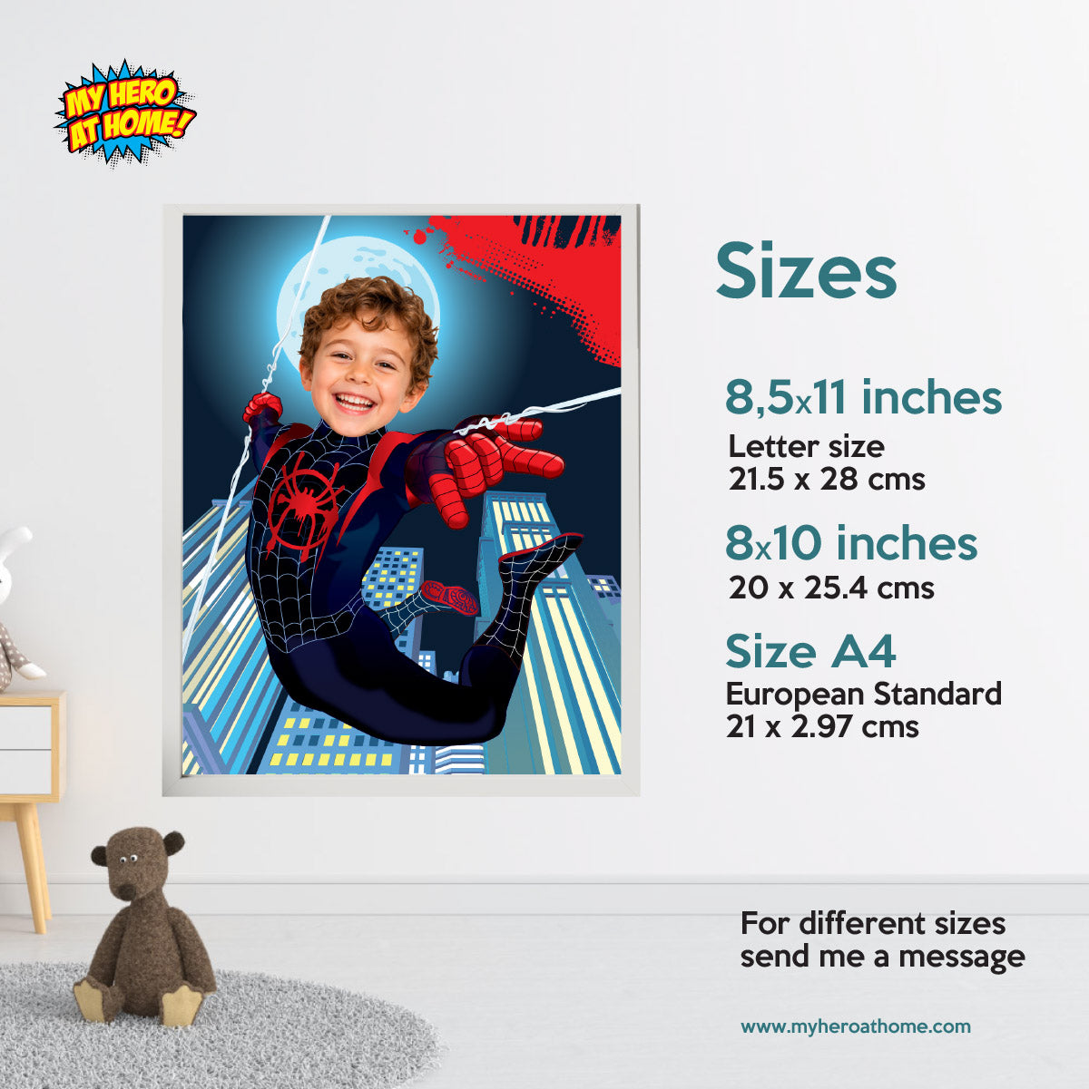 Personalized Spider-Verse Gifts Prints Featuring Child as Miles Morales. 471