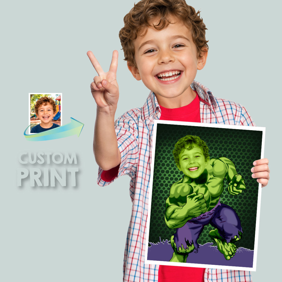 Personalized Printable Hulk Gifts Featuring Child as Favorite Superhero. 473