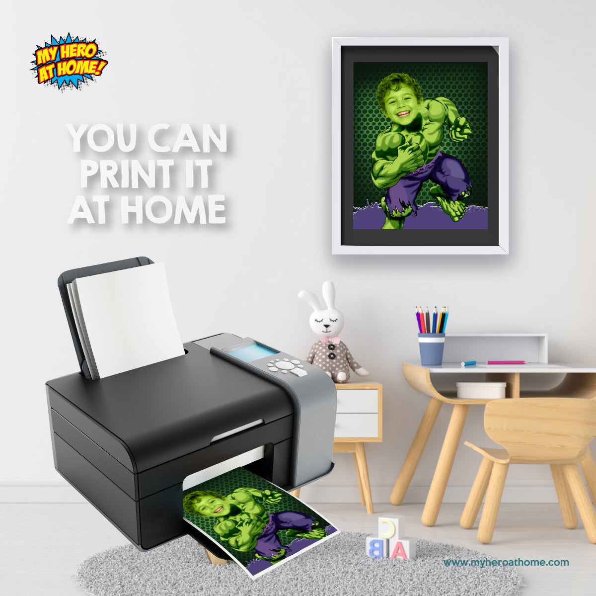Personalized Printable Hulk Gifts Featuring Child as Favorite Superhero. 473