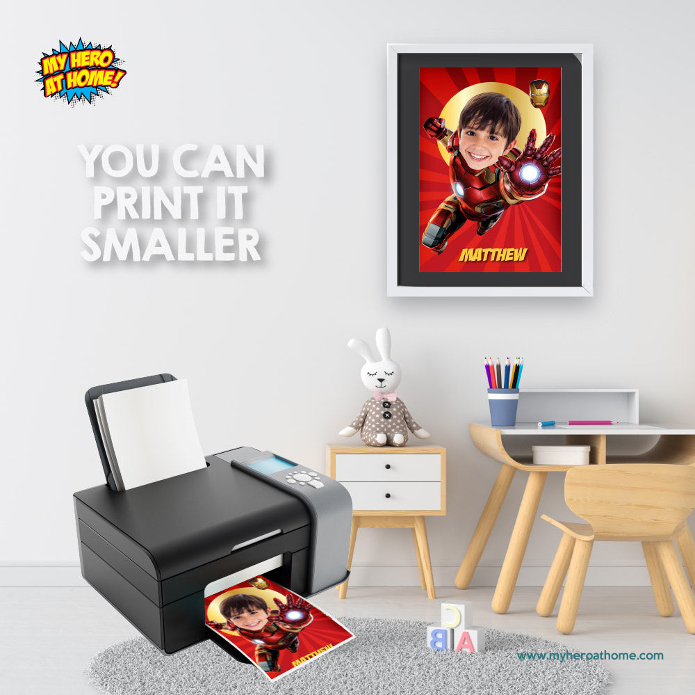 Printable Ironman Gifts with photo, Custom Iron Man Decor, Ironman Photo Print. 475B