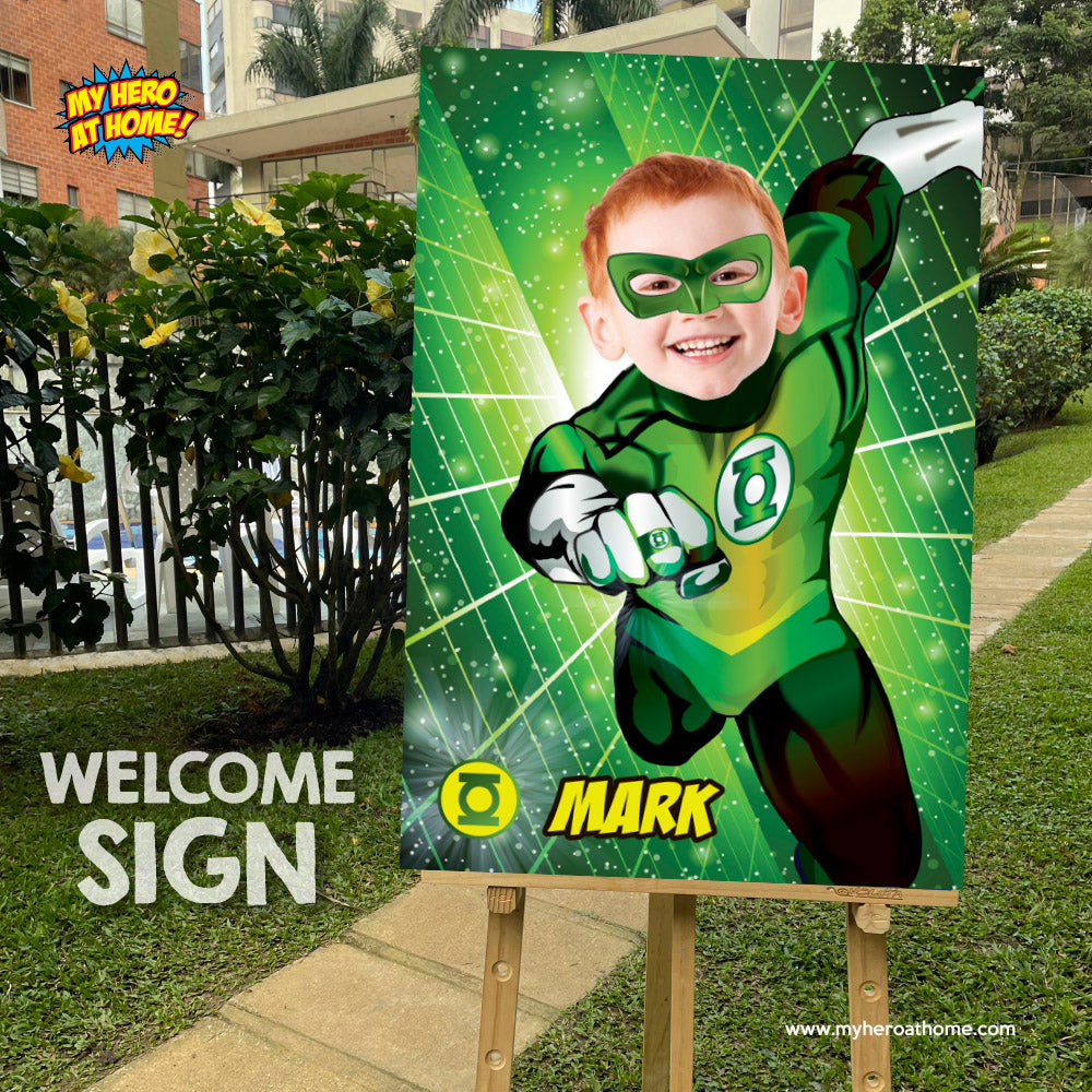 Custom Green Lantern Gifts with photo of your kid, Green Lantern Photo Poster. 482B