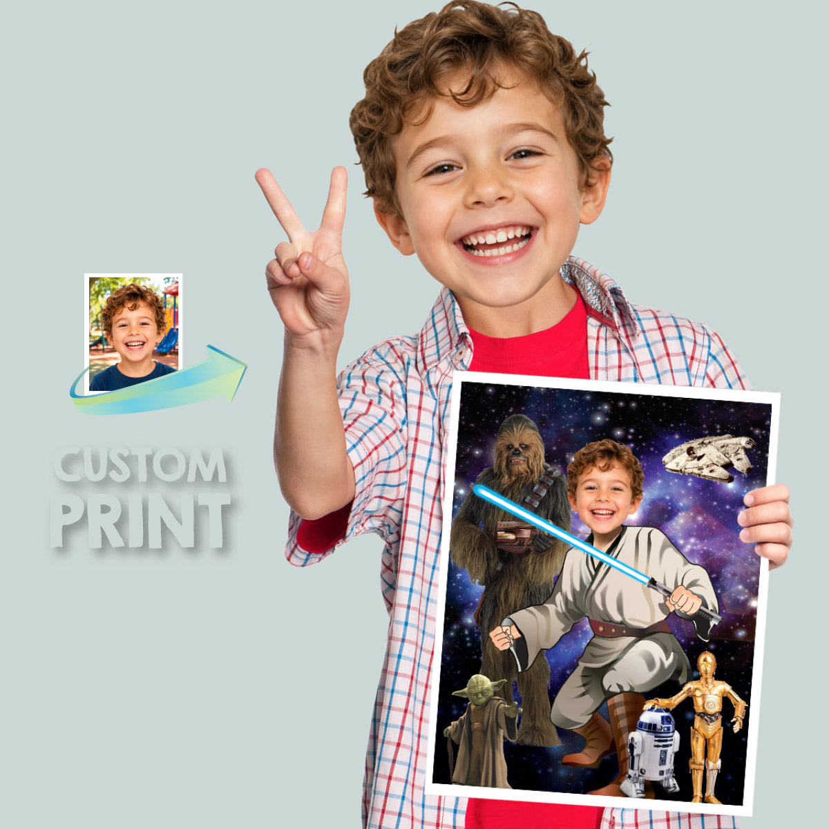 Personalized Star Wars Print Gift Featuring Child as the Master Jedi. 497B