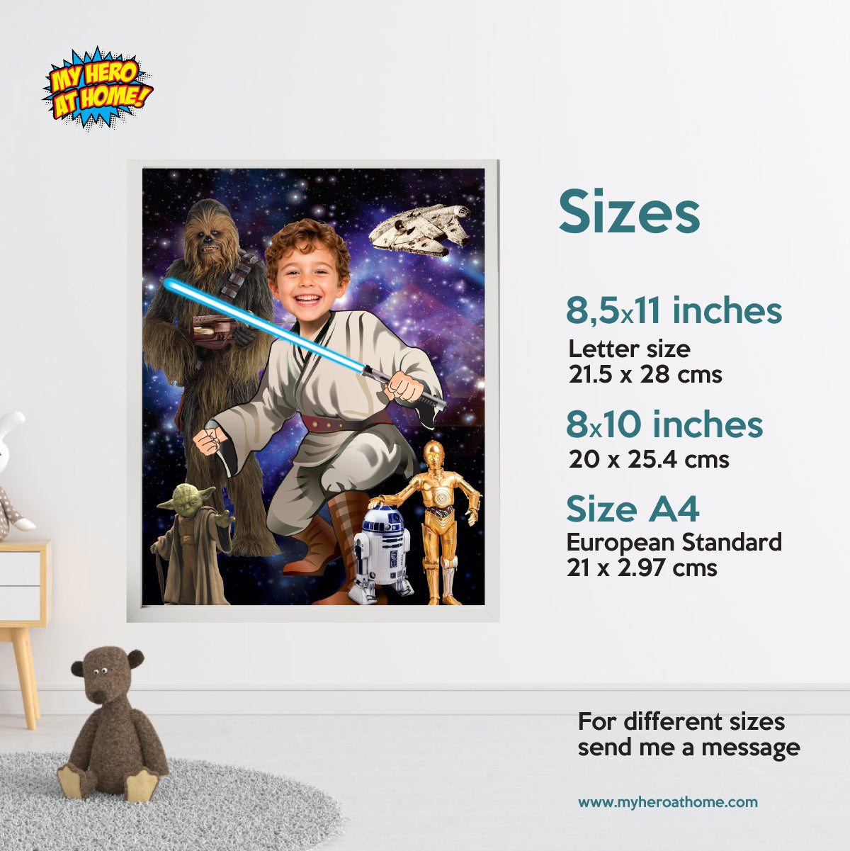 Personalized Star Wars Print Gift Featuring Child as the Master Jedi. 497B