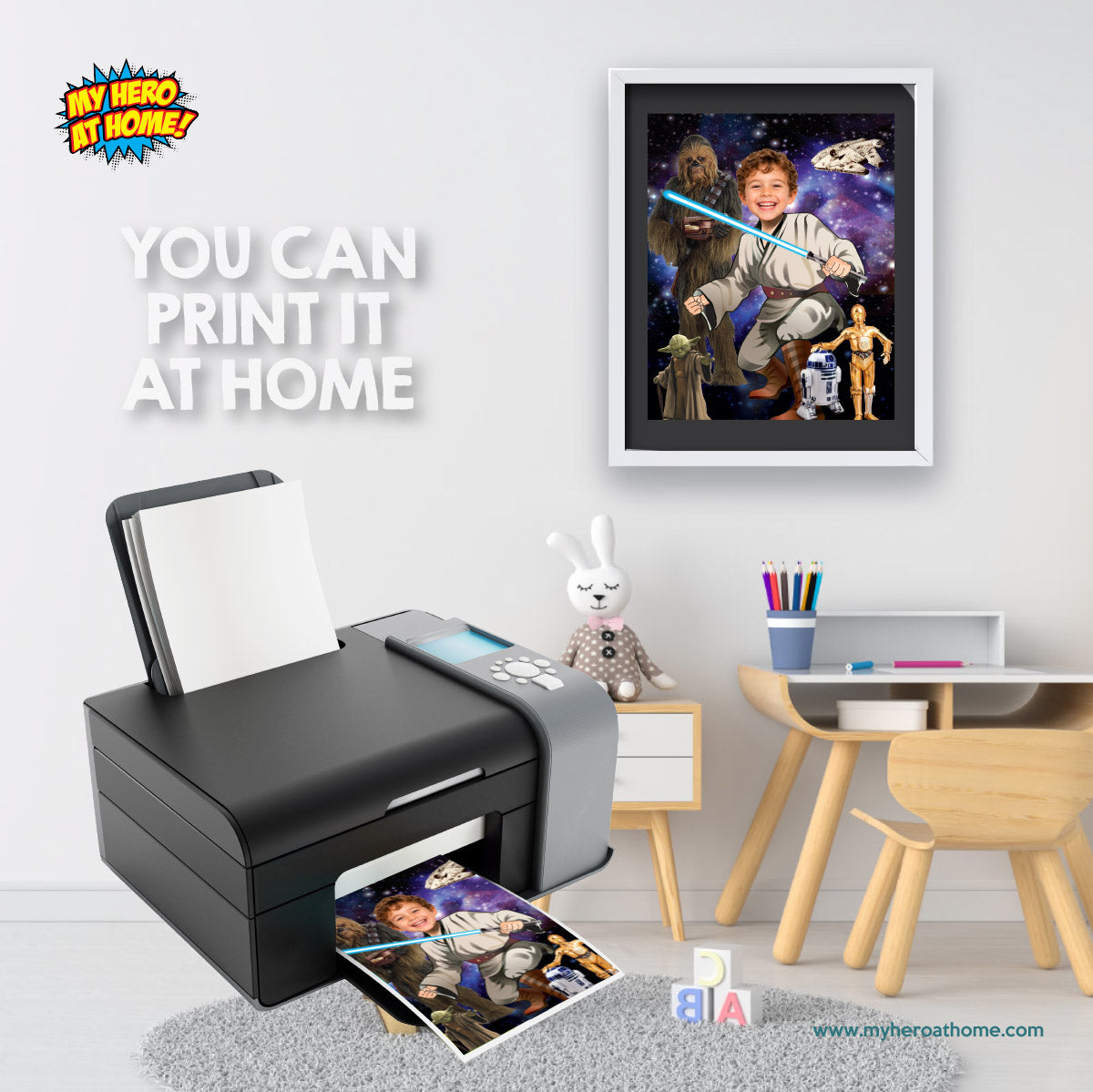 Personalized Star Wars Print Gift Featuring Child as the Master Jedi. 497B