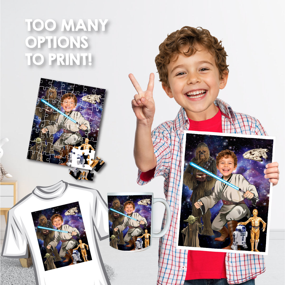 Personalized Star Wars Print Gift Featuring Child as the Master Jedi. 497B