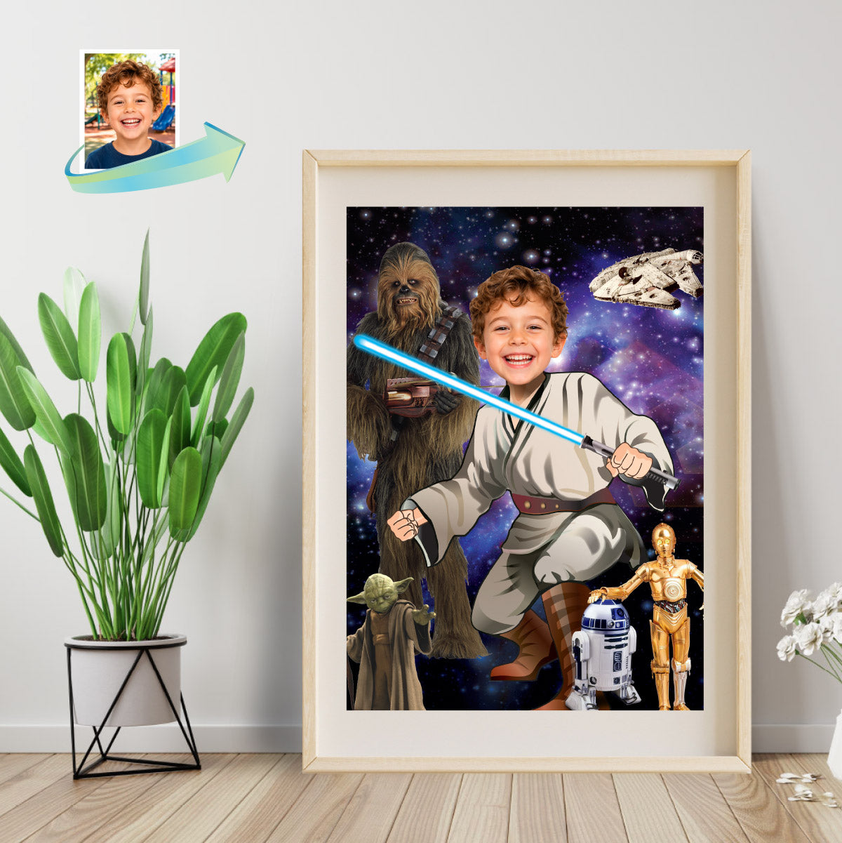 Personalized Star Wars Print Gift Featuring Child as the Master Jedi. 497B