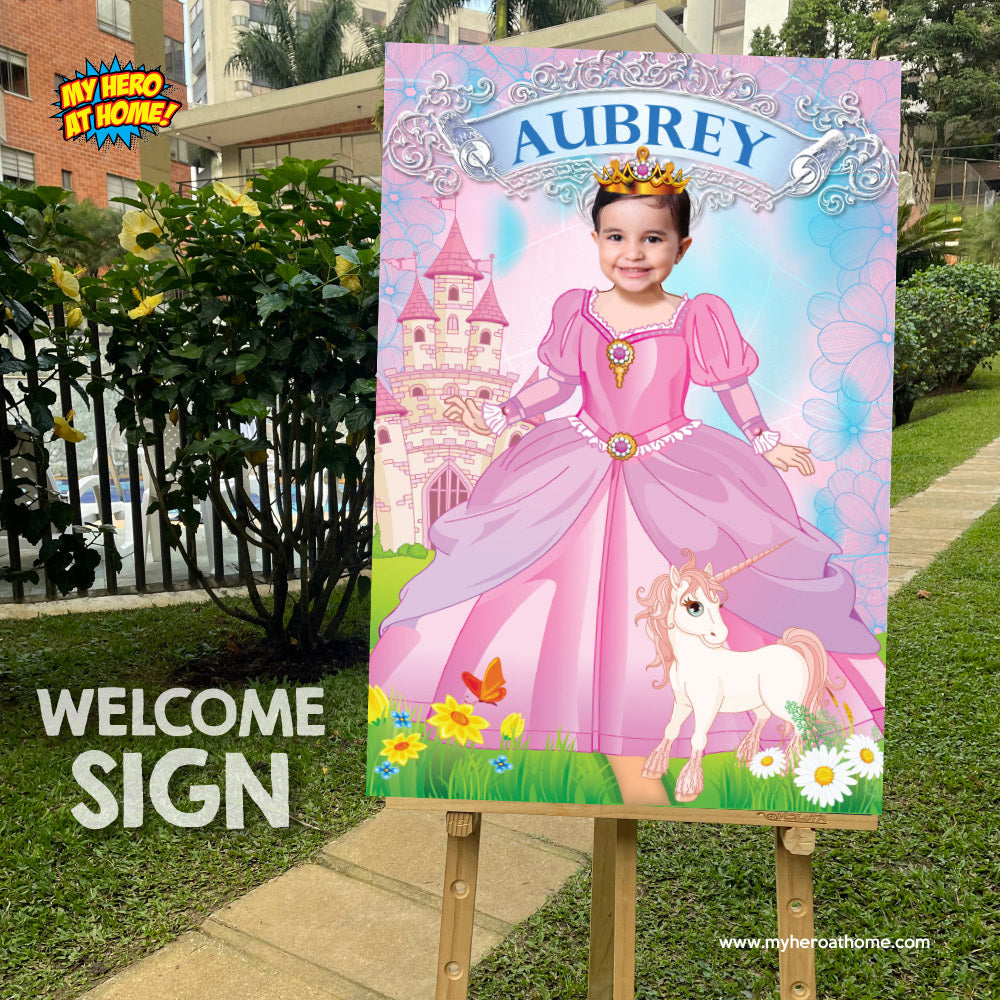 Princess Poster with photo, Pink Princess photo Poster, Custom Princess Unicorn Poster, Custom Princess Gifts. 514