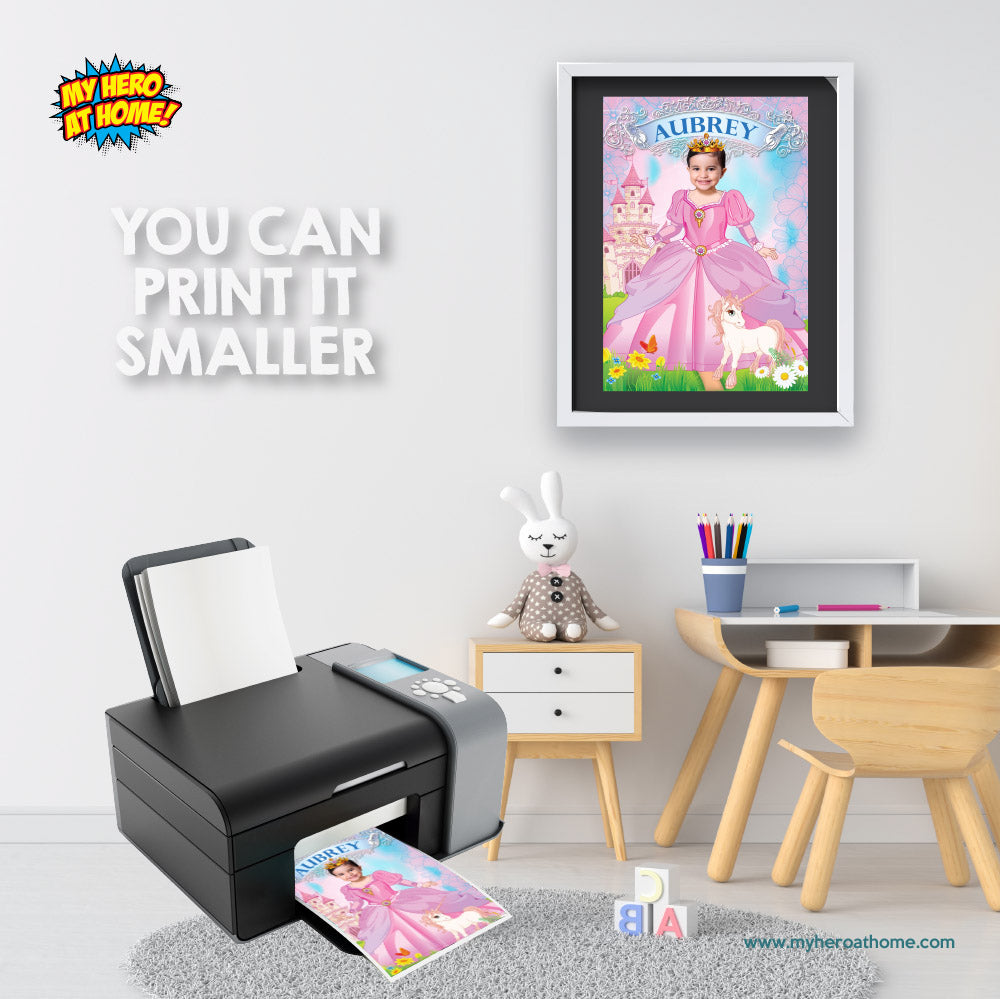 Princess Poster with photo, Pink Princess photo Poster, Custom Princess Unicorn Poster, Custom Princess Gifts. 514