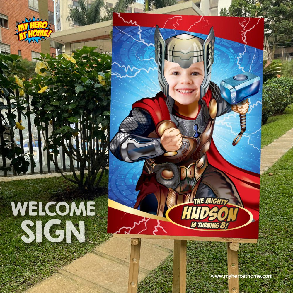 Custom Thor Poster with your kid as his favorite Avenger (Superheroes Room and Wall Decor). 530PG